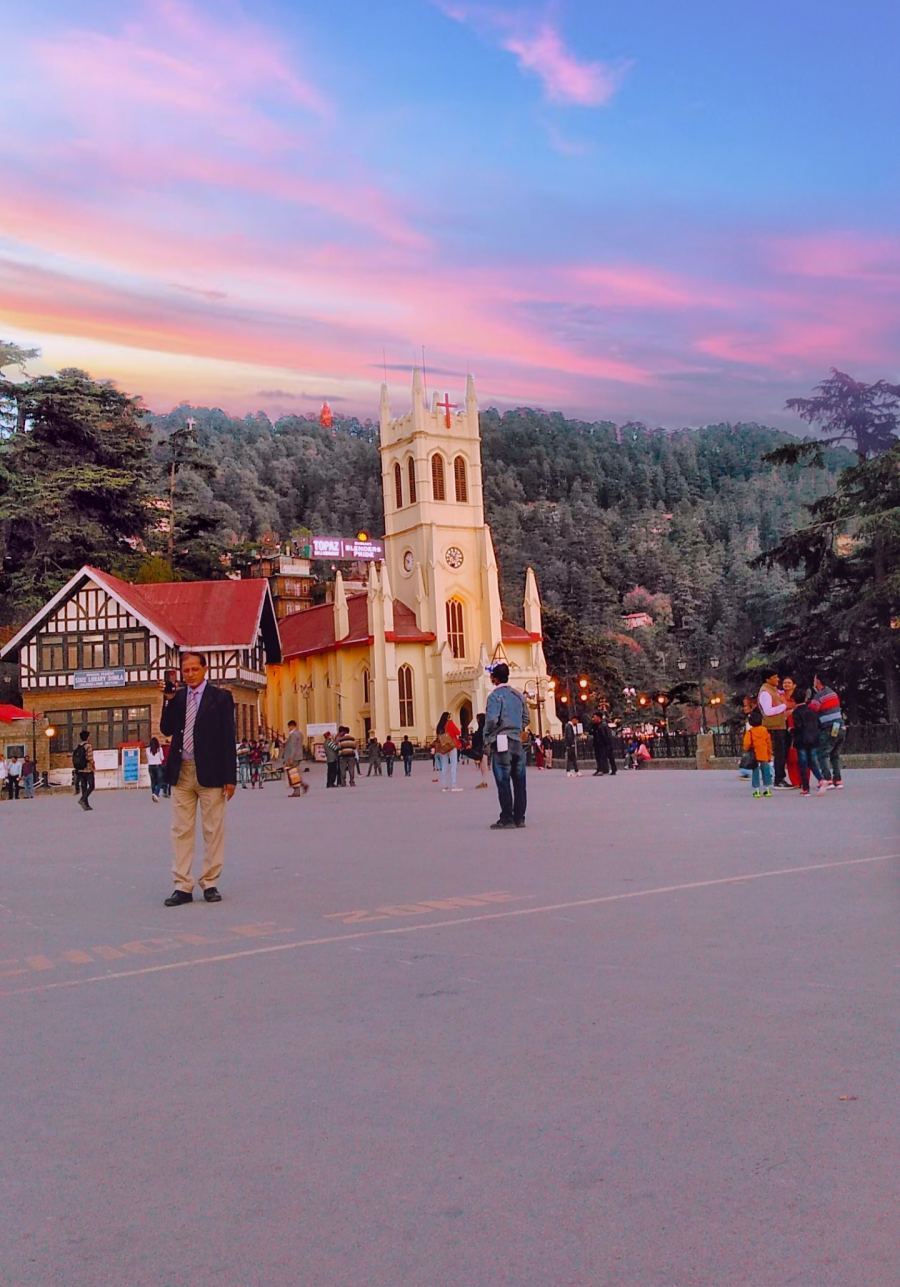 Christ Church at The Ridge, Shimla, at sunset — one of the landmarks ShatPat Mart delivers around